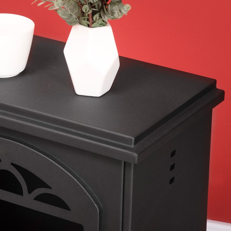 HOMCOM Portable Fireplace Living Room Heater 0.4 Gal Max 470 Sq. Ft. Black