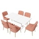 preview thumbnail 25 of 65, 7-Piece Clihome High-gloss Extendable Table Velvet Chair Dining Set