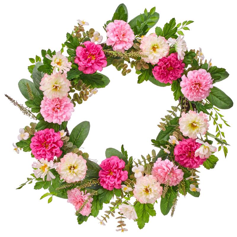 22" Pretty Pink Peony Wreath