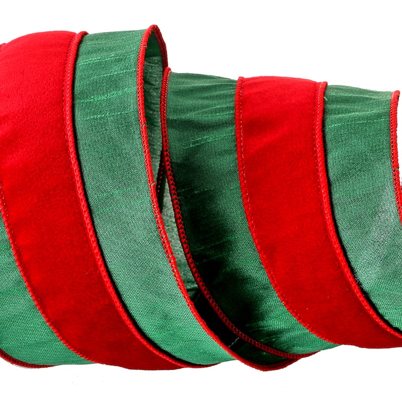 4"X10y Velvet Stripe Dupion Ribbon - 4" x 10 Yards