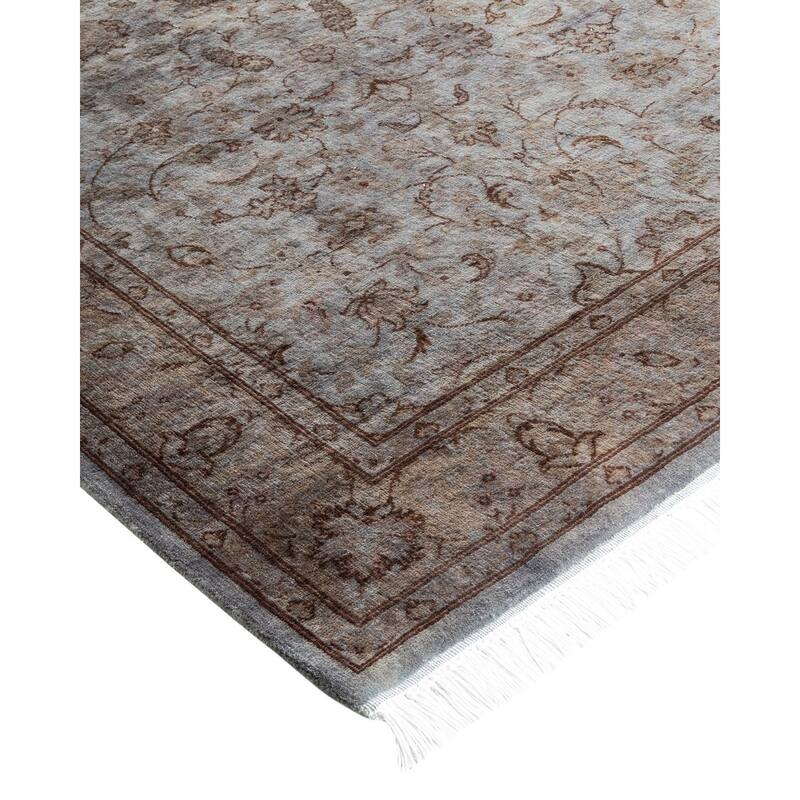 Overton Hand Knotted Wool Vintage Inspired Modern Contemporary Overdyed Gray Area Rug - 3' 3" x 5' 3"