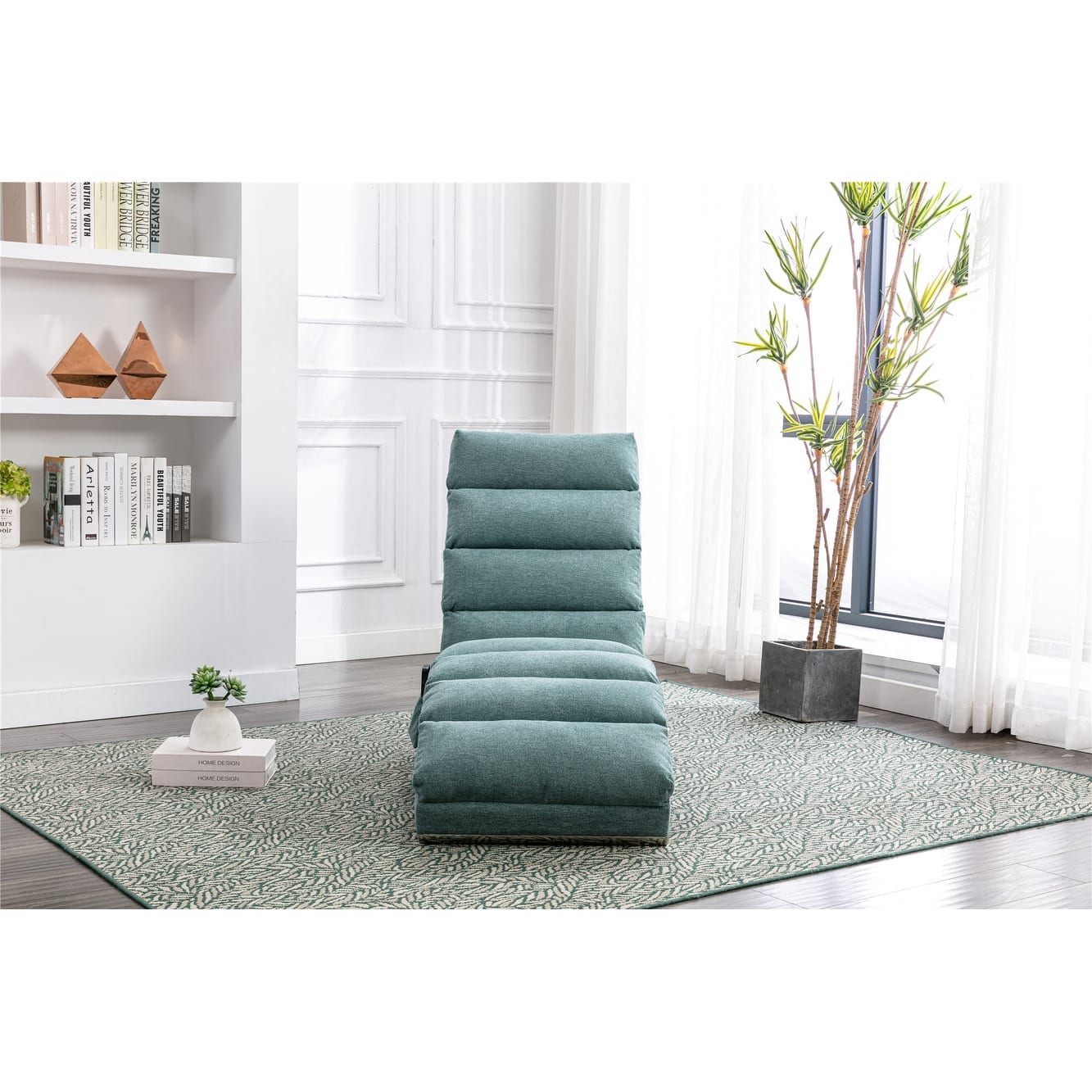 58 inch Linen Chaise Lounge Sofa, Modern Long Lounge Single Sofa Chair ...