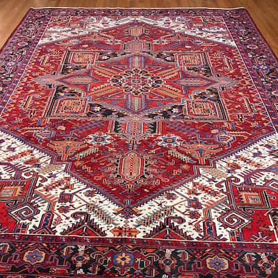 HERAT ORIENTAL Handmade Fine Persian Heriz Wool Rug - 9' x 12'