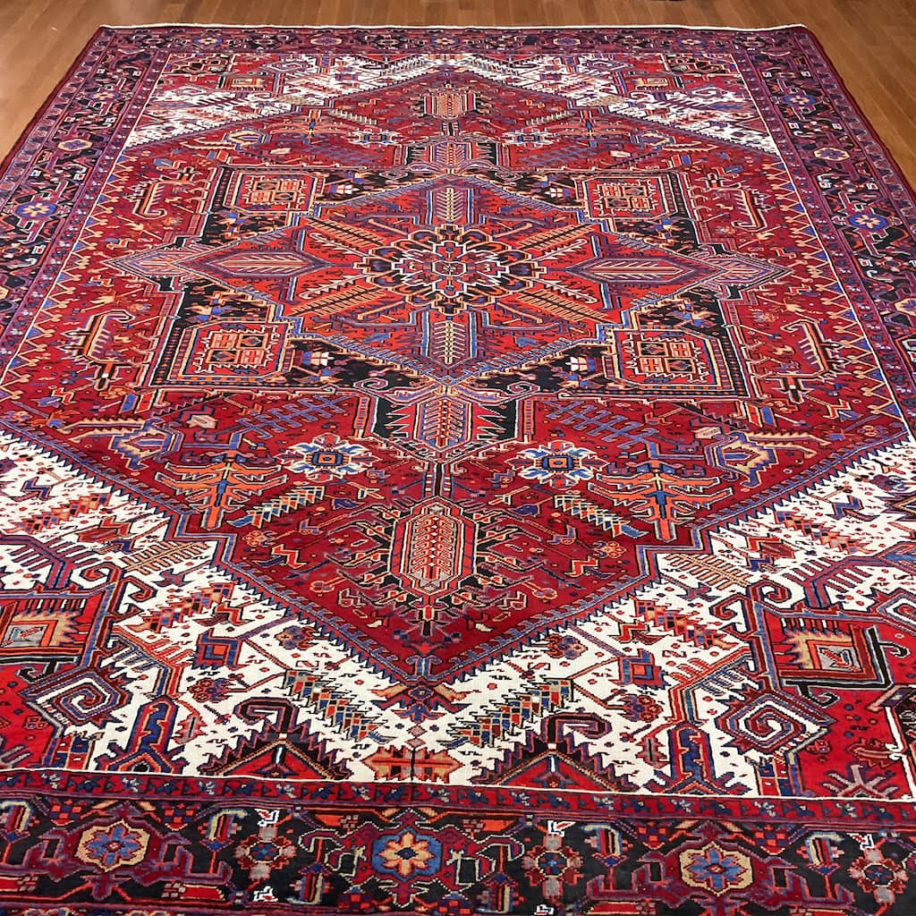 HERAT ORIENTAL Handmade Fine Persian Heriz Wool Rug - 9' x 12'