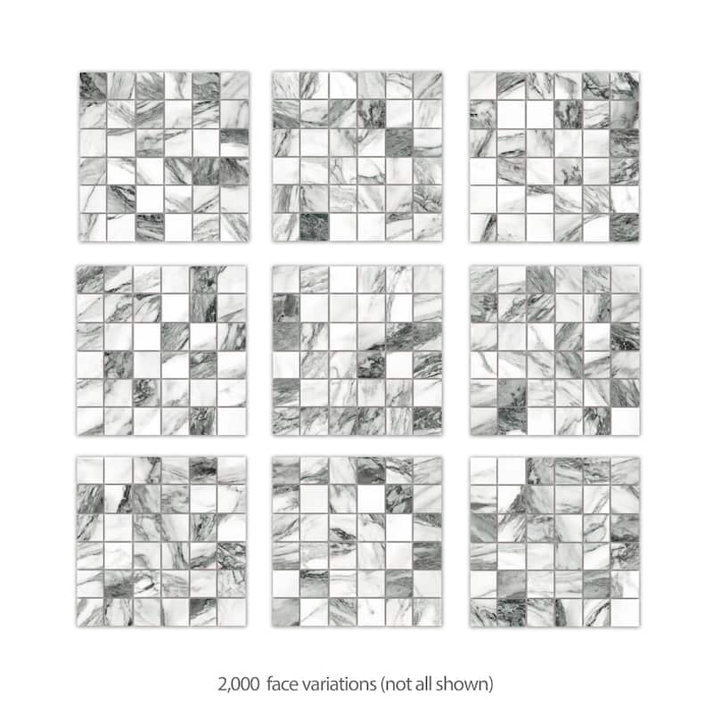 Merola Tile Touche 2" Square Zebre 11-3/4" x 11-3/4" Porcelain Mosaic Floor and Wall Tile - (1 Tile)