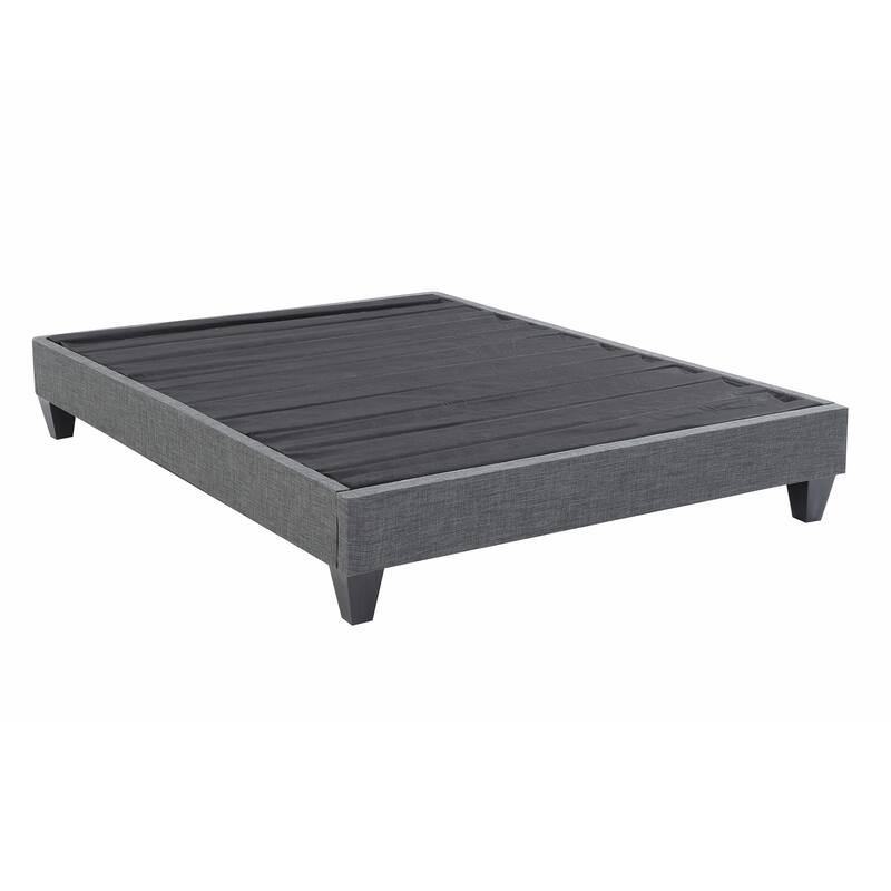 13" Modern Grey Queen Platform Bed Frame, No Headboard Design