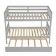preview thumbnail 26 of 24, Twin Over Twin Rubber Wood Bunk Bed with Trundle, Convertible into 2 Twin Size Beds, Twin Size Bunk Bed