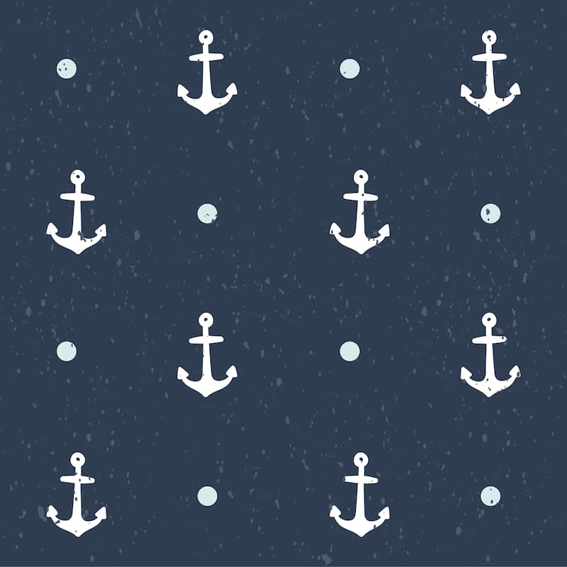 Anchor Nursery Removable Wallpaper - 10'ft H x 24''inch W - 10'ft H x 24''inch W - Blue