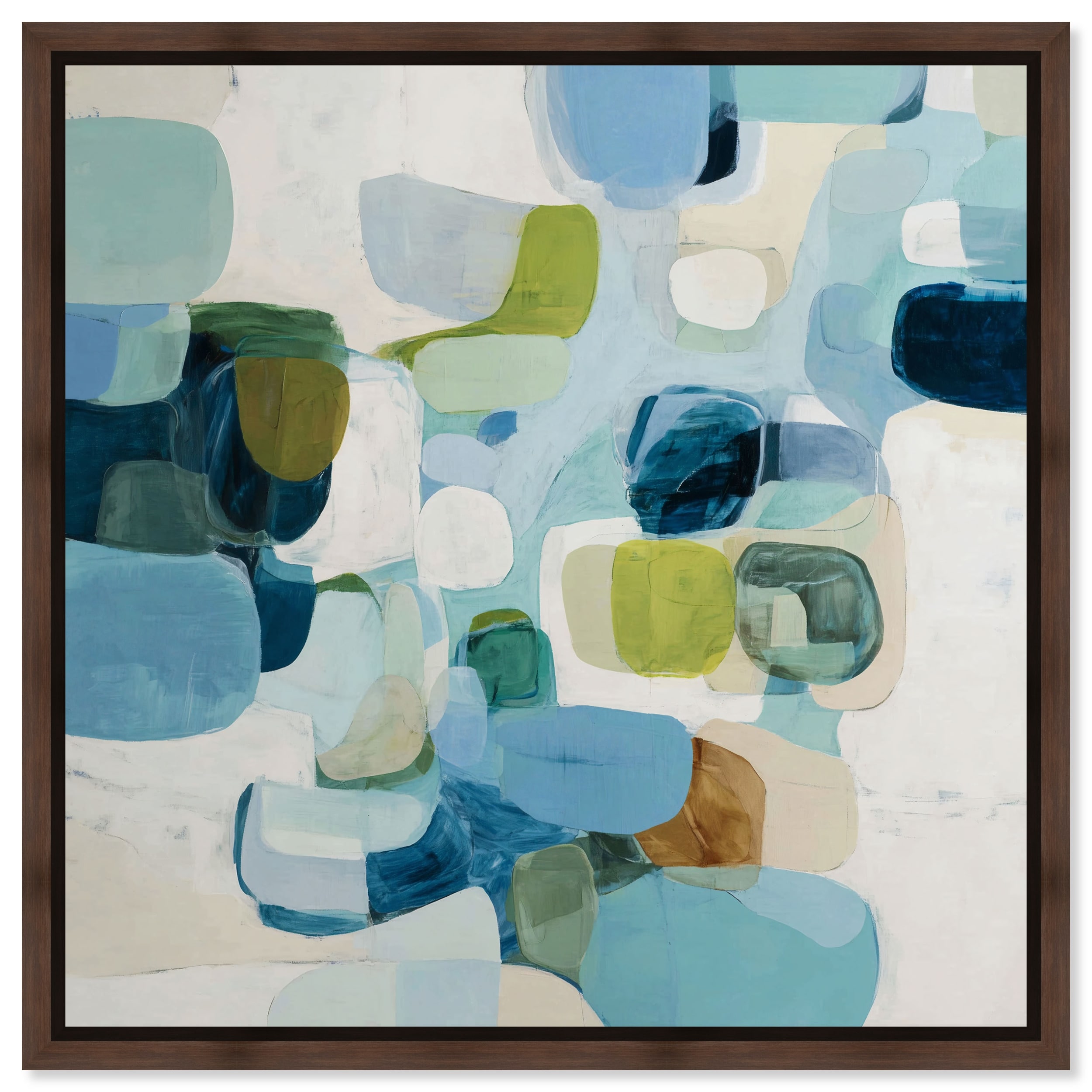 Glacial Echo I Abstract Wall Decor Framed Canvas Print by Art Remedy