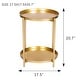 preview thumbnail 11 of 14, Adeco Side Table 2-Tier Metal Round End Table with Removable Tray - 17.5""(D)x 17.5""(W)x 20.7""(H)