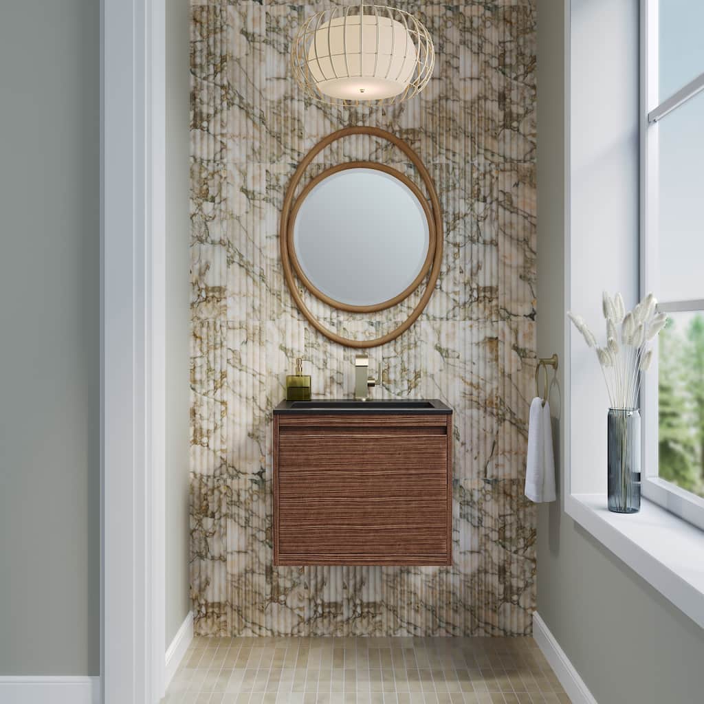 James Martin Vanities Mantova 23.6" Single Vanity Cabinet, Mid-Century Walnut