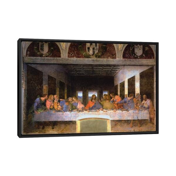 slide 2 of 12, iCanvas "The Last Supper, 1495-1498" by Leonardo da Vinci Framed Canvas Print Black - 26x40