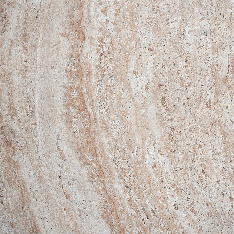 Outdoor Indoor Lightweight Concrete Side Table, Travertine Finish - 17.77