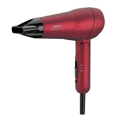 Conair Minipro Folding Handle Tourmaline Ceramic Styler / Hair Dryer; Red