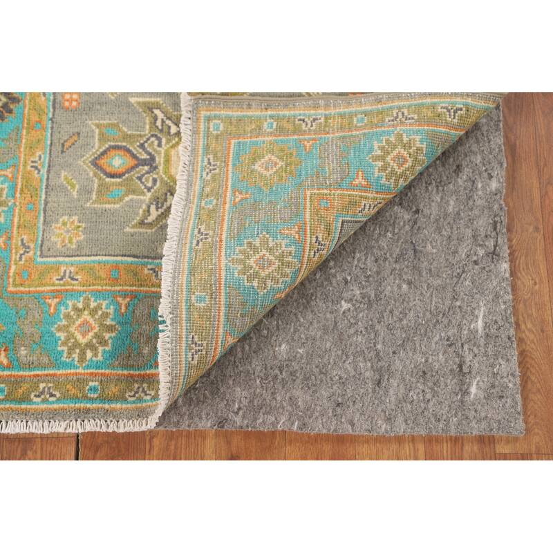 Geometric Grey Kazak Oriental Accent Rug Handmade Wool Carpet - 2'6" x 4'5"