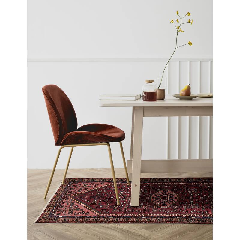 ECARPETGALLERY Hand-knotted Andelz Dark Red Wool Rug - 3'3 x 6'11