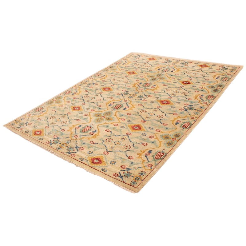 ECARPETGALLERY Hand-knotted Jules Serapi Light Khaki Wool Rug - 8'10 x 12'0