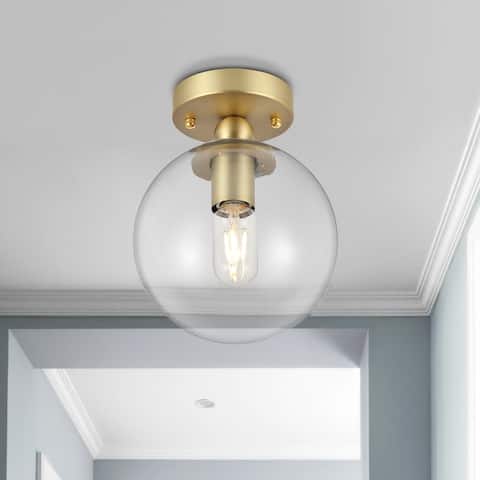 GetLedel 1-Light 7.9-inch Simple Globe Semi Flush Mount
