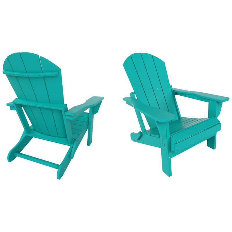 POLYTRENDS Laguna Outdoor Eco-Friendly Poly Folding Adirondack Chair (Set of 2)