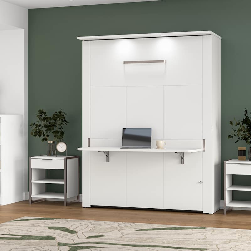 Bestar Lumina 68W Queen Murphy Bed with Desk for Guest Room