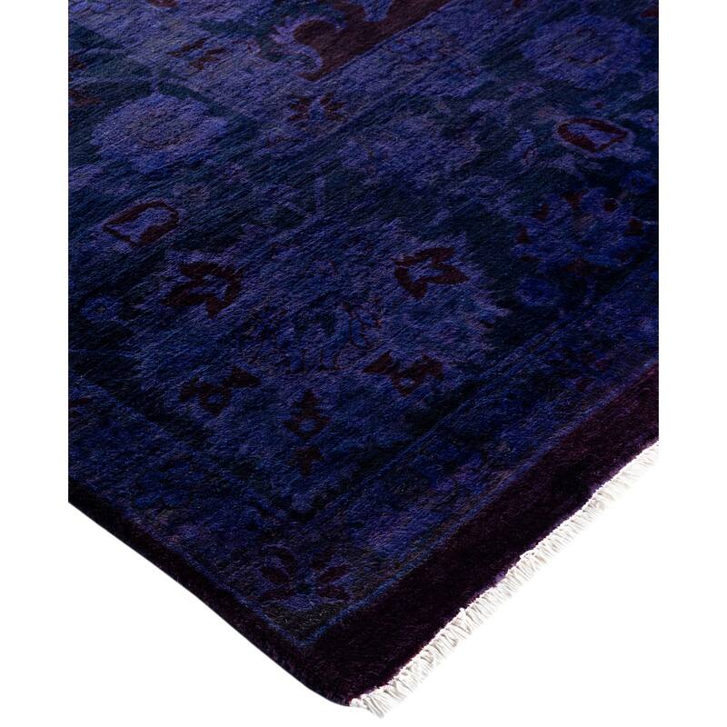 Overdyed One-of-a-Kind Hand-Knotted Area Rug - Purple - 9' 1" x 12' 0"