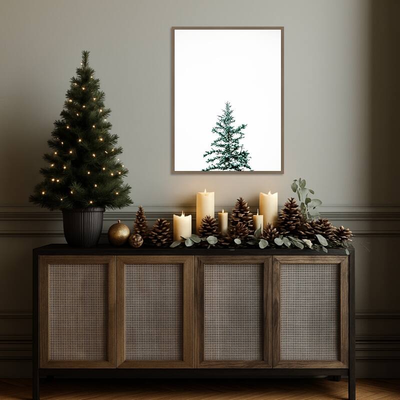 Winter Trees V by Justine Milton (23 x 30 in.), Framed Canvas Wall Art Print - Sylvie Dark Gold