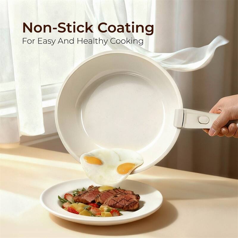 19 Pcs Nonstick Pots And Pans Set Cast Aluminum Cookware Set With Detachable Handles