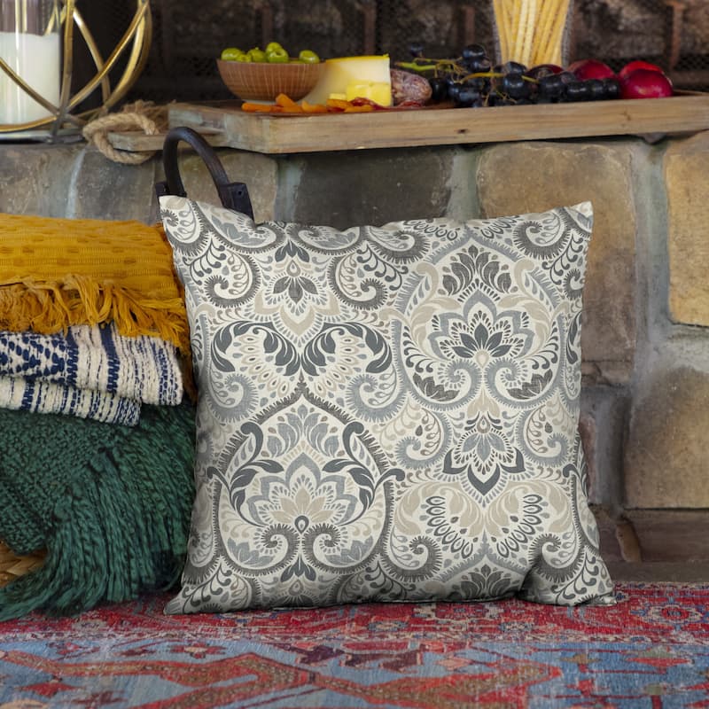 ARDEN Aurora Damask Outdoor 16 x 16 in. Square Pillow