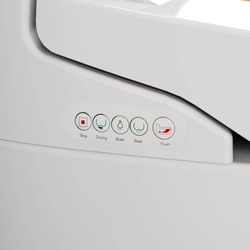 Smart Toilet with Heated Seat & Warm Air Dryer, Auto Flush One Piece Toilet with Night Light, Self Cleaning Nozzle