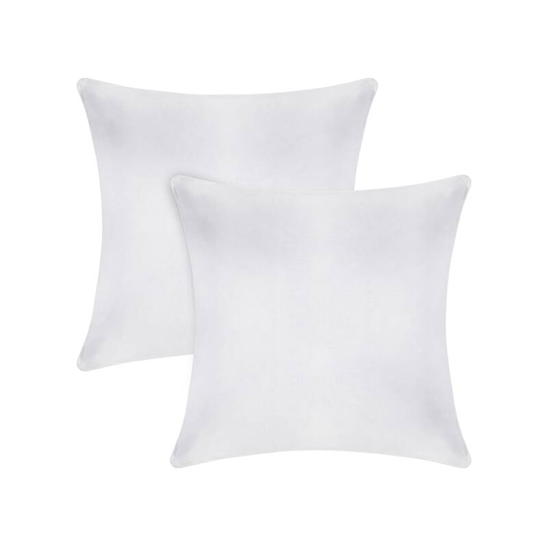 A1HC Pack of 2 Velvet Throw Pillow Covers, Hidden Zipper Closure - 20x20 Inches - White