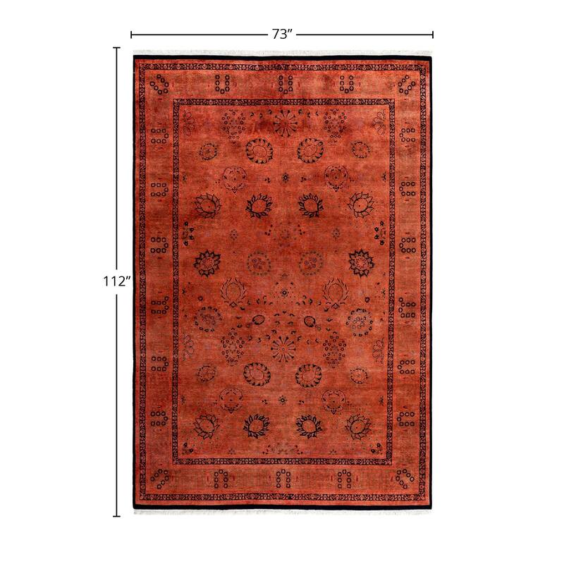 Contemporary Overdyed Wool Hand Knotted Area Rug - 6' 1" x 9' 4"