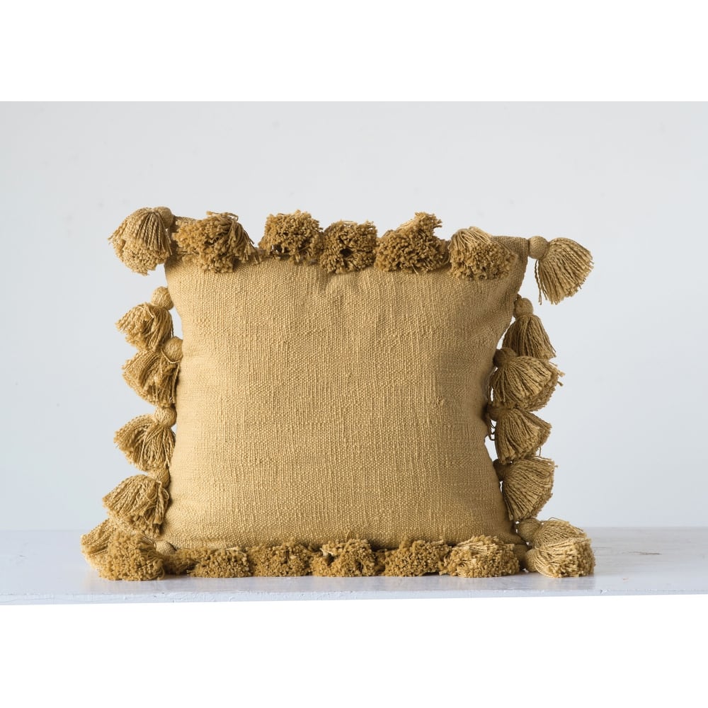 Cotton Pillow with Tassels