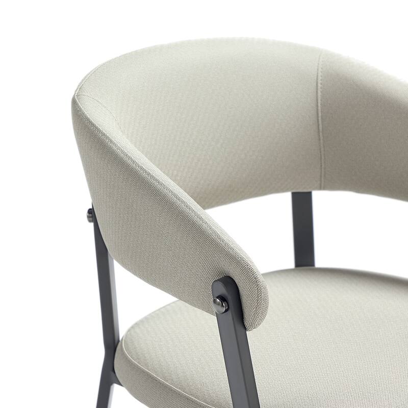 Manhattan Comfort Belle Stone Grey Textured Leatherette Dining Chair