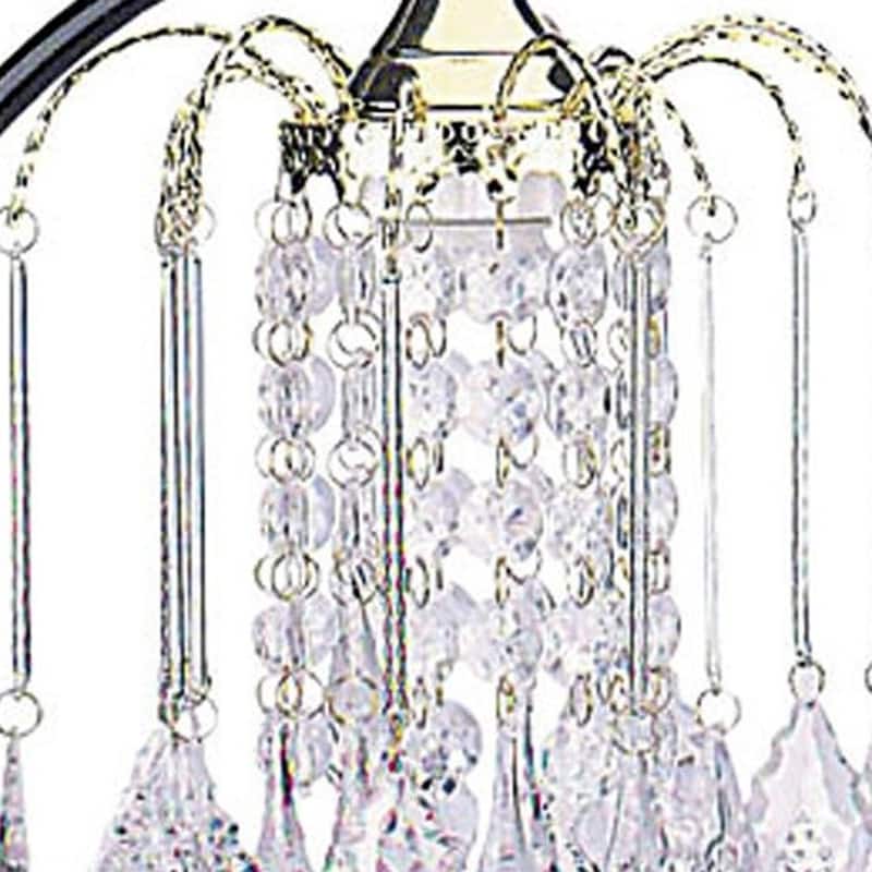 27" Black and Gold Metal Faux Crystal Chandelier Table Lamp - 12 x 12 x 27