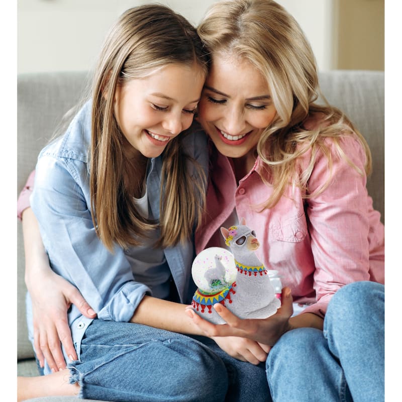 CoTa Global Llama Snow Globe - Fun Animal with Sparkling Glitter - 45mm