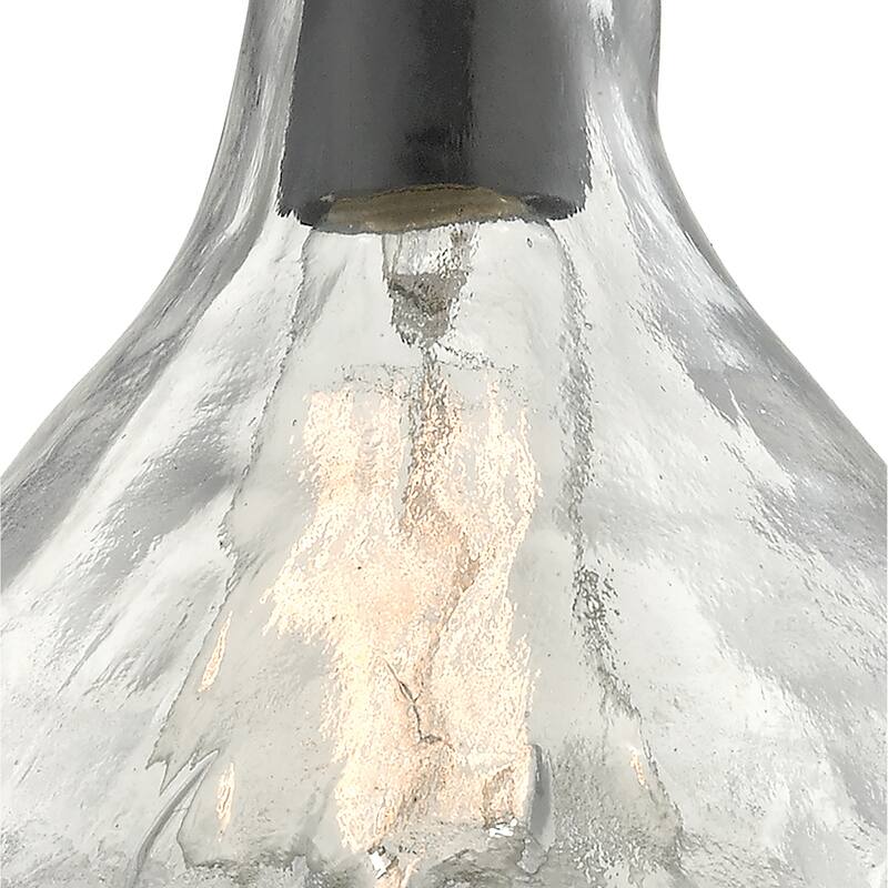 Hand Formed Glass 1-Light Mini Pendant in Oil Rubbed Bronze