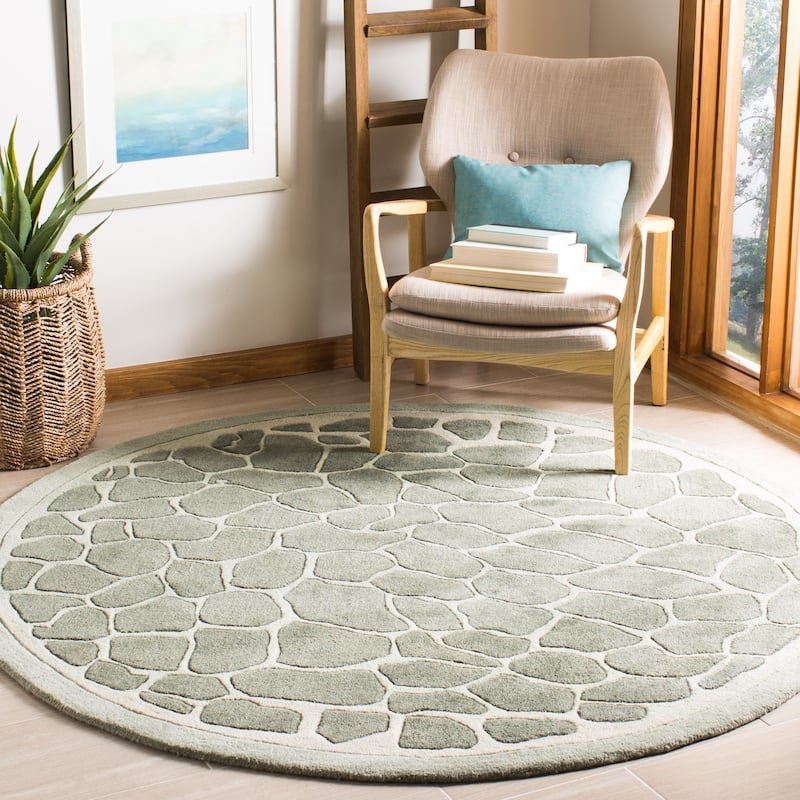 Martha Stewart by SAFAVIEH Arusha Wool/ Viscose Rug - 6' Round - Grassland Green