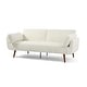 preview thumbnail 2 of 24, 73.5 Inch Futon Sofa Bed Convertible Upholstered Couch Sleeper Beige