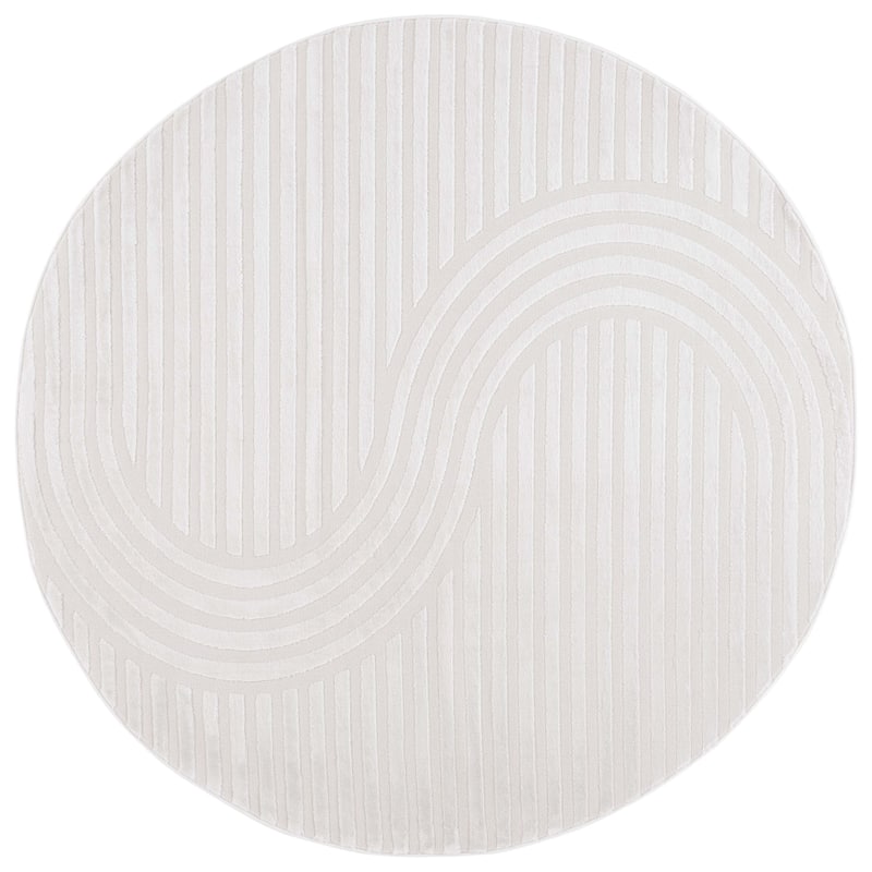 SAFAVIEH Saylor Suhair Modern & Contemporary Rug - 6'3" Round - Ivory