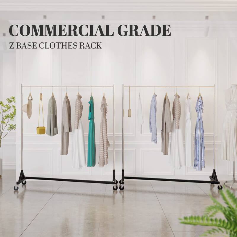 Commercial Garment Rack Hold 400LBS Heavy Duty Clothing Rack Adjustable Rolling Clothes Rack for Hanging Clothes Racks on Wheels