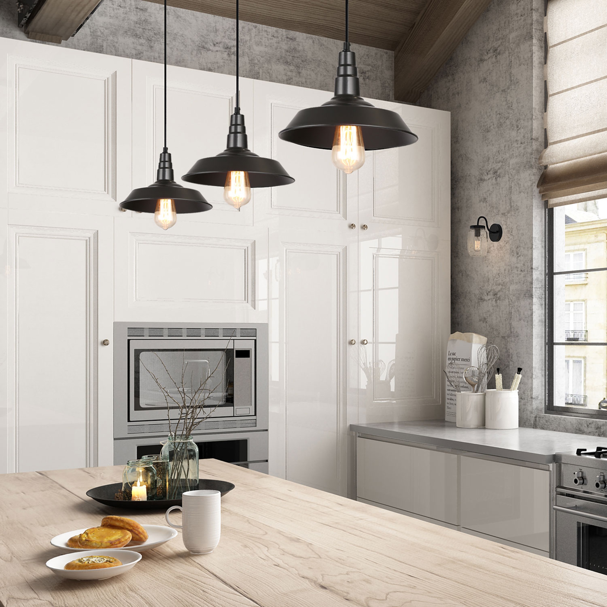 3 pack shop pendant lights