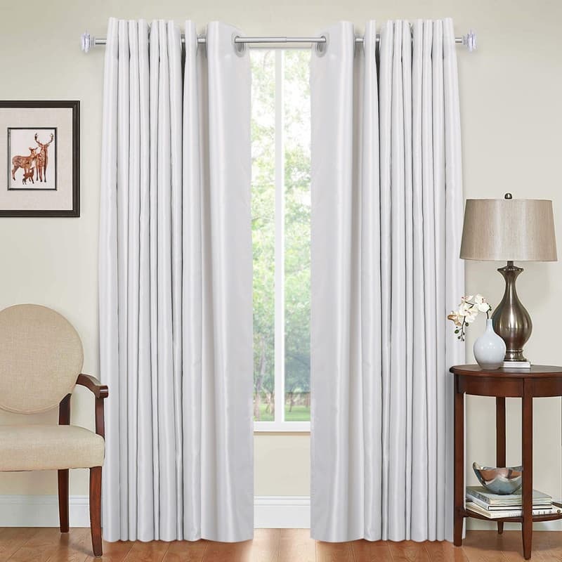 UTOPIA ALLEY Wall Mounted 3/4 Inch Curtain Rod - Adjustable Drapery Rods, Bedroom & Living Room Decorative Curtain Rods
