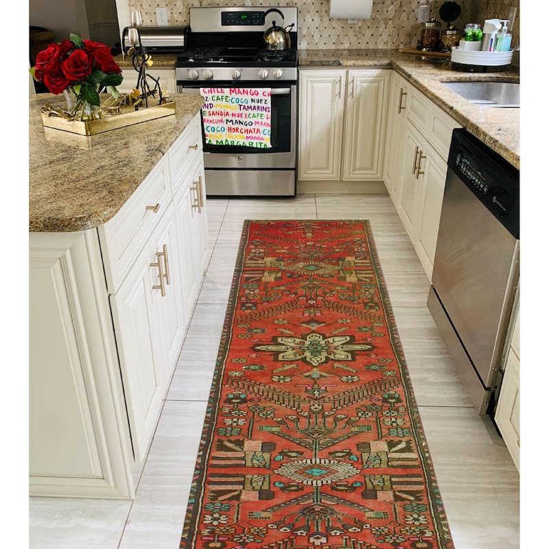 Noori Rug Fine Vintage Distressed Hrocby Rust/Beige Runner - 2'6" x 13'3"