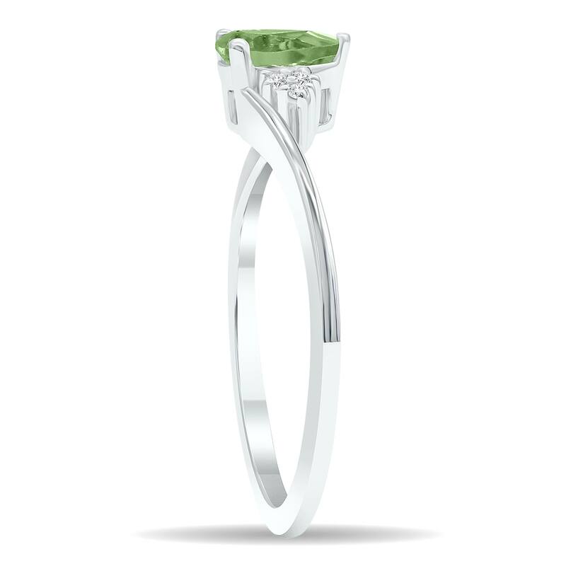 Women's Green Amethyst and Diamond Tierra Ring in 10K White Gold
