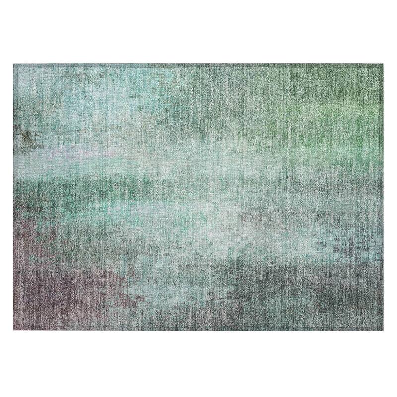 Machine Washable Indoor/ Outdoor Abstract Ombre Chantille Rug