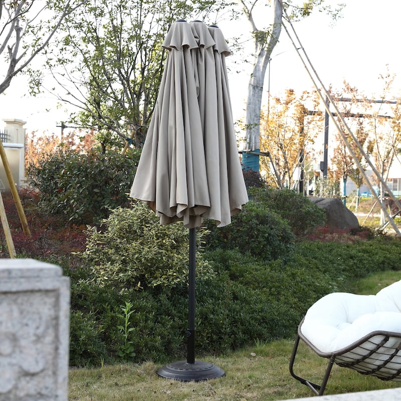 Discontinued Chichoice 14.8 Ft Double Sided Outdoor Umbrella with Crank