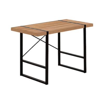 Computer Desk, Home Office, Laptop, 48"l, Work, Brown Laminate, Black Metal, Contemporary, Modern