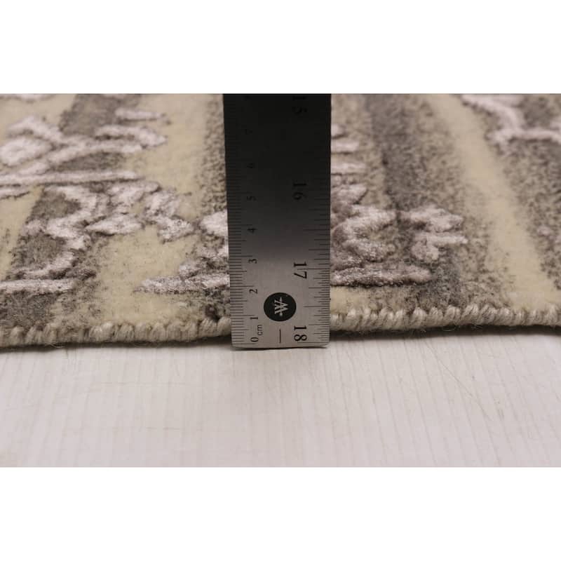 ECARPETGALLERY Hand-knotted Heritage Taupe Silk, Wool Rug - 9'8 x 12'10
