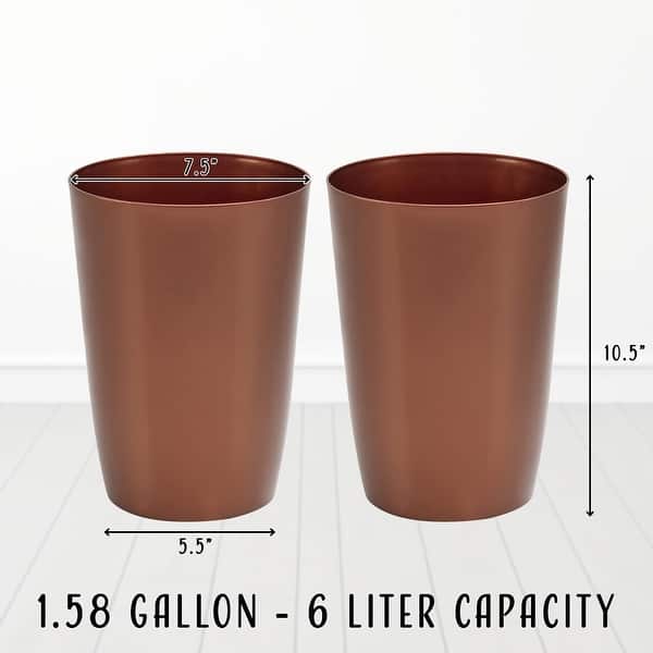 dimension image slide 0 of 6, HOLD N’ STORAGE - Set of 2 Small Trash Can with Open Top for Compact and Tight Spaces – 1.58 Gallon Capacity
