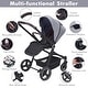 preview thumbnail 19 of 26, Foldable Baby Stroller,High Landscape Stroller for Toddlers, Convertible Infant Pram - N/A